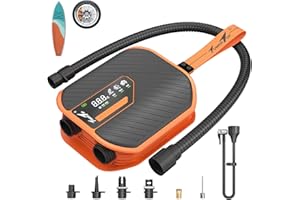 TowerTop 10500mAh Electric Paddle Board Pump-50PSI Rechargeable Sup/Car Pump Dual Stage (Inflation & Deflation) with Cooling Fan, 8 Nozzles, HD LCD Display - for Paddle Boards, Inflatables, Kayaks,Car