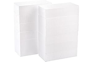 YOUEON Lot de 12 blocs rectangulaires en mousse de polystyrène pour loisirs créatifs, arrangements floraux, modélisation, 20 x 10 x 5 cm, blanc