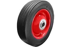 KETOPLASTICS 6" Wheel for Trolley or Cart with Metal Hub Centre with 12mm Roller Bearings (6X1.5) Solid Puncture Proof Wheel