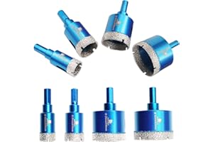 Diamant Trockenbohrer Fliesenbohrer 20/25/35/50mm - BRSCHNITT 4 Stück Diamant Bohrkrone - Lochsäge für Keramik, Granit, Porzellan, Fliesen, Feinsteinzeug, Mauerwerk, Marmor.