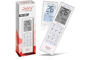 JEVX Mando Universal para Aire Acondicionado 5000 en 1 - para Mitsubishi, Jujitsu, LG, Carrier, Daewoo, Panasonic, Samsung, Toshiba, Daikin, Haier Pantalla Retroiluminada Controlador a Distancia