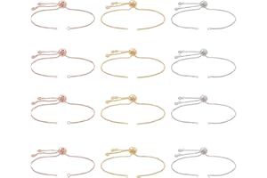 NBEADS 12pz braccialetti a scorrimento regolabile per realizzare ciondoli con strass, catenine estensioni per gioielli fai da te, 24cm