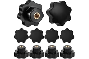 HSeaMall 10 Stück Sterngriffmutter M6 Sterngriffschraube Schwarz Sternform Kopf Klemmmutter für Werkzeugmaschine, Maschine