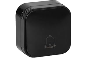 Miratic Pulsante Campanello Porta Ingresso IP 20 Montaggio in Superficie Pulsante con Simbolo Campanello Casa Dedicato all'Installazione Max. 230V Corrente Max. 10A (nero)