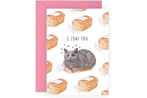 CENTRAL 23 Kartka rocznicowa dla niego niej - 'I Loaf You' - Sweet Punny - kartka urodzinowa dla chłopaka - słodkie kartki urodzinowe dla dziewczyny - w zestawie z naklejkami