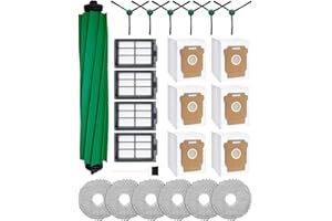 YIVY Kit de 24 accesorios para iRobot aspiradora robot Roomba Plus 405 Combo/505 Combo/507 Combo: 1 cepillo principal, 6 bolsas para polvo, 6 mopas, 4 filtros, 6 cepillos laterales(Roomba Serie 400/500)
