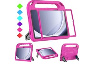TOPWANT Kids Case with Built-in Screen Protector for Samsung Galaxy Tab A9+/A9 Plus 11 inch 2023 (SM-X210/X216/X218), Shockproof Handle Stand for Kids, Rose Pink