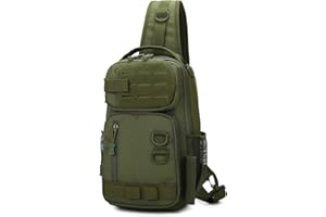 Explokit Tactical Fishing Tackle Bag Small Military Sling Chest Pack Single Strap Molle Shoulder Bag Daypack for Hiking Cycling Travelling Work