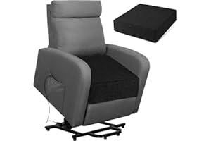 FlyGulls Recliner Cushions for Elderly 20"x20"x5" Extra Large Seat Cushion for Couch Armchair Wicker Chairs Square Chair Cushions with Non-Slip Backing and Textured Washable Cover Black