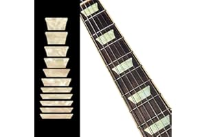 Inlaystickers Marqueurs de Frettes pour Guitares & Basses - Dish/Trapezoid Les Paul Style - Perle Blanche Vieillie