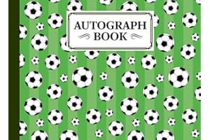 Autograph Book: Football Cover | Autograph Book for Adults & Kids, 150 Blank Pages, Starlight Design, Keepsake, Size 8.25" x 6" By Patricia Fenlon