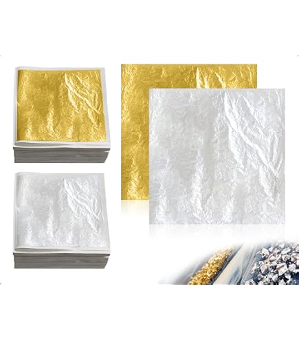 BOHUIZ 150 Stück Blattgold Imitation, Blattgold Zu Produktbild-Vorschau 8