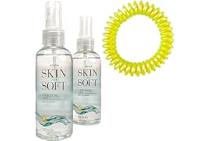 Skin So Soft Original Dry Oil Spray 150ml x 2 and Brighter Outside Citronella Insect Repellent Bracelet x 1 (Random Colour) Deet Free Alternative to Insect, Mosquito & Midge Repellent