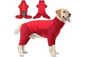 HEYWEAN Manteau Polaire pour Chien avec Jambes Pull d'hiver Pyjama pour Chiens Petite Moyen Grande Taille Combinaison intégrale Manteaux Chauds pour Chiens Pull Polaire Vêtements d'hiver Veste Chien