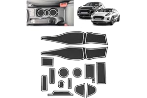 BSTW Compatibile con Ford Puma II 2020-2024 Tappetini Antiscivolo per Ford Puma ST ST-Line Titanium Tappetini in Gomma per Console Centrale, Porta Bicchieri, Scanalatura Porta (Bianco)