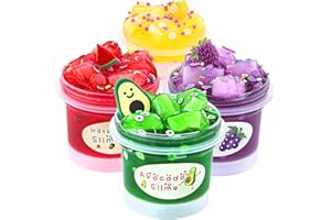 LAWOHO Lot de 4 Slime Transparent, Jelly Cube Glimmer Croquant Slime, Cadeau de fête pour Enfants, Cadeau d'anniversaire Pâques Noël Nouvel an pour Filles et garçons de 6 7 8 9 10 Ans et Plus 921