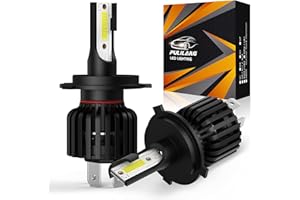 Pulilang Lampadine H4 LED, HB2 9003 LED 60W 12000LM 6500K Bianco, IP65 Estremamente Luminoso 300% Più Luminosa Della Lampadina Alogena, Per Fari Anabbaglianti Abbaglianti Auto Moto 12V, 2 lampade