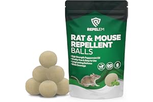 REPELEM Rat & Mouse Repellent Balls | Super Strength Peppermint Oil Mice Repellent, Humane Rat Poison Alternative (Rat & Mouse Repellent Balls)