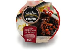 AKEDE Jane Asher Luxury Christmas Pudding festive | A Luxurious Christmas Pudding With Vine Fruits, Glace Cherries, Almonds With Cider and Rum. | Christmas Food, 400g - Serves 4