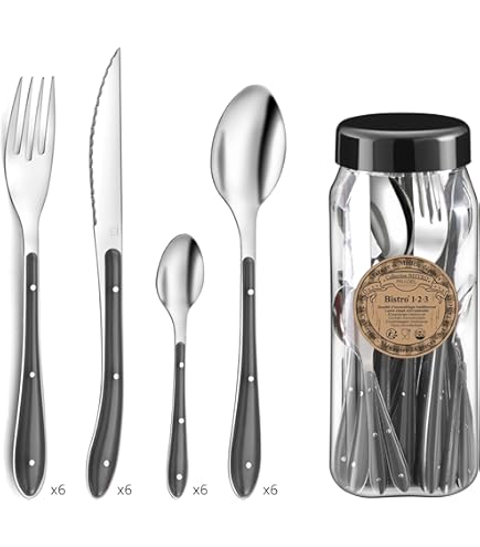 Tarrerias Lisa DALBAN 433651 Kobe Cubertería Con 16 Piezas Acero Inoxidable INOX 27 X 14 X 7 Cm