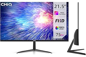 CHiQ 22P610FS 21.5 Inch Full HD (1920x1080) Monitor, 100% sRGB, 75Hz, Anti Glare, Ultra Slim, Metal Frameless,Tilt Adjustment, FreeSync/FPS, Low Blue Light, HDMI/VGA/Audio Output