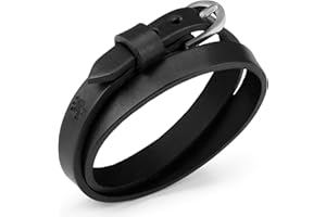 LOCAL LEAGUE BRACCIALETTO IN PELLE A DOPPIO STRATO DA UOMO con Fibbia in metallo; OUTBACK ESCAPES - Regolabile - Multilivello per Fidanzato, Surfisti, per Feste, Estive, 45 cm