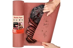 TOJUNE Rotolo di Carta da Macellaio, Butcher Paper, Non Patinata, Non Cerata, Carta da Griglia Kraft per Uso Alimentare per Grigliare, Carne Affumicata, Pesce, Verdure, Pane (Rosa) (40cm x 10m)
