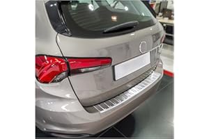 teileplus24 L601 Ladekantenschutz V2A Edelstahl kompatibel mit FIAT Tipo Kombi 356 2016- Abkantung, Farbe:Silber gebürstet
