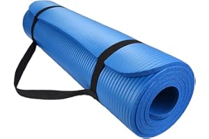 GENERIC FK Sports Yoga Mat 15MM Extra Thick 185 x 61 cm NBR Fitness Foam, Pilates Mat With Carry Strip, Non-Slip Exercise Mat Ideal for Planks & Stretching, Home Gym Mat, Workout Yoga Mats for Women & Men
