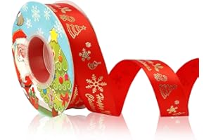 PSXUIE Nastro Natalizio,Nastro Per Pacchi Regalo,Nastri Natalizi,2.5Cm×23M,Nastro Rosso Natalizio,Nastri Per Pacchi Regalo,Nastro Rosso,Nastri Per Pacchi Regalo Natalizinastro Natale,Nastro Di Natale