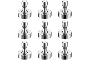 BTLIN Magnetic Push Pins Extra Strong, Heavy Duty Large Fridge Magnets for Kitchen Refrigerator Whiteboard Noticeboard Office (18x22mm) 9Pack