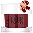 AILLSA Dip Powder Wine Red for Valentine's Day, Red Dip Powder Nail 1 Oz Burgundy Nail Dipping Powder French Nail Art for Starter Manicure Salon DIY at Home, Fall Winter Dip Powder Colors for Women