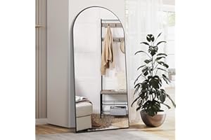 NEUWEABY Arched Floor Mirror 165x60 cm Arch Full Length Mirror with Stand Large Wall Full Body Standing Hanging or Leaning Against Wall for Bedroom Entry, Living Room