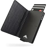 Stealth Wallet - Men's RFID Pop Up Metal Credit Card Holder Wallet | Aluminum &amp; Synthetic or Genuine Leather | Pop-Up Credit
