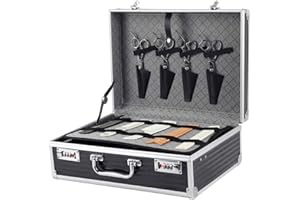YUEHAI Portatile In Alluminio Professionale Del Barbiere Cassetta Degli Attrezzi,Valigia Parrucchiere,Tagliatore Di Stoccaggio, organizzatore Scatola di Immagazzinaggio Chiudibile A Chiave (black1)