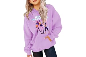 GENERIC KPop Hoodies Girls Vintage Y2k Pullover Hip Hop Streetwear Cartoon Printed Oversized Hooded Sweatshirt Long Sleeve Fancy Dress Outfits