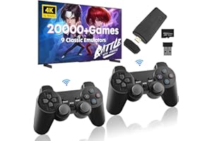 CUSKEDYE Consola Retro Consola de Videojuegos Retro con 9 emuladores más de 20,000 Juegos,HDMI 4K y Controlador inalámbrico de 2.4 GHz para conectar a la TV