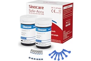 sinocare Diabetes Strips / Blood Glucose Test Strips 50 pcs No Need Code (Only For sinocare Safe Accu Blood Glucose Monitor)