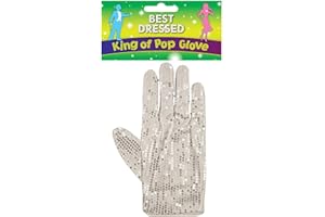 HENBRANDT Pop Icon Glove - Adult Sequin Glove for Fancy Dress Costumes 9.5cm x 23cm