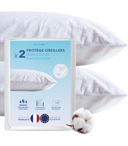 Housse D'oreiller Absorbante Linnea Antonin 40x40 Cm - Molleton Coton, Anti-acariens, Lavable 60°C - Fabriqué En France - 4