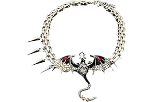 JeVenis Dragon Necklace Choker Gothic Sword Dragon Necklace Fantasy Pendant Gothic Jewelry for Men Women Costume Cosplay for Halloween Christmas