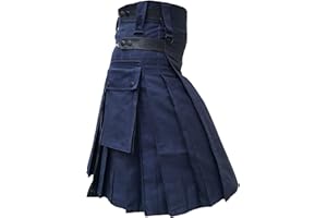 Z&N PRODUCTS Men Green/Olive Utility Kilt, Fashion Sport Utility Kilt, Adjustable Leather Straps