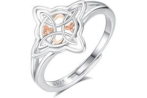 AEONSLOVE Anillos Arbol de la Vida Mujer Ajustables Plata de Ley 925, Anillo Abierto Serpiente/Nudo de Bruja/Hoja/Cuchara, Anillo Pulgar Vintage para Mujer Hombre