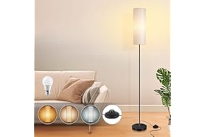 TONGLIN Lampadaire Sur Pied Salon, 9W LED Réglable Lampe Salon avec Interrupteur à Pied, 3 Températures de Couleur, Lampadaire Moderne Lumineux, Lampe Sur Pied pour Chambre, Étudier, Bureau 165 cm