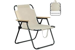 T-ZBDZ Sedia da Campeggio Sedia Campeggio Pieghevole da Giardino, Sedia da Spiaggia Portatile Sedia da Pesca, Sedie Leggera adatta per Esterno Piscina, Beige