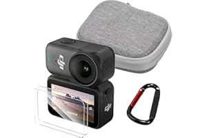 Lemxiee Tasche für DJI Osmo Nano Zubehör + [2 Stück] Schutzfolie für DJI Osmo Nano Panzerglas,Harte Tragetasche Hülle