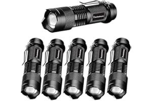Pocketman 7 W 300 LM SK-68 3 tryby mini Q5 LED latarka taktyczna regulowana ostrość, światło z możliwością zoomu (czarna)
