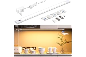 ‎WOBANE WOBANE 60cm LED Unterbauleuchte Küche,Dimmbare LED Schrankbeleuchtung mit Sensor,Handbewegung Aktiviert,Küchenleuchte unterbau,für Küche,Schrank,Regale,Vitrinen,Kleiderschrank,Hell Warmweiß 2700K