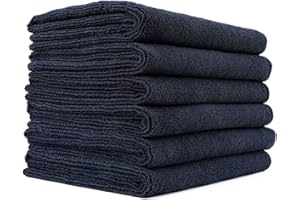 The Rag Company - Spa & Yoga Towel - Gym, Exercise, Fitness, Sport, Ultra Soft, Super Absorbent, Fast Drying Premium Microfiber, 365gsm, 16in x 27in, Midnight (6-Pack)