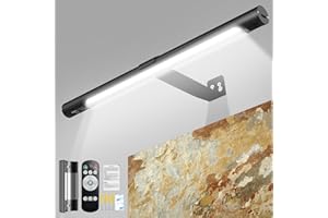 CkeyiN Pro Wireless Picture Light with Remote Control, Picture Lighting Battery with Timer, Rechargeable Wall Light with 3 Lighting Modes for Bedroom, Kitchen, Hallway, Black [Energy Class G]